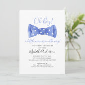 Oh Boy Dasje Baby Shower Uitnodiging (Staand voorkant)