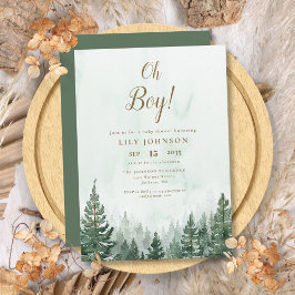 Oh Boy Dennenboom Bos Baby Shower Kaart