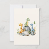 Oh Boy Dinosaur Boho Baby Boy Shower Kaart (Achterkant)