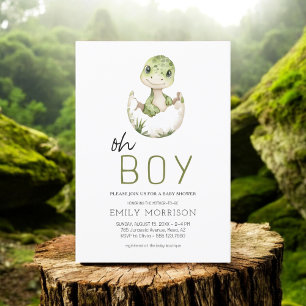 Oh Boy Dinosaur Schattigee Baby Boy Shower Kaart