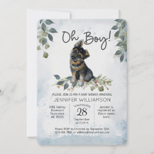 Oh boy! Dog Baby shower Duitse Herder Kaart