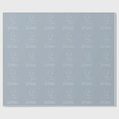 Oh Boy Dusty Blue Baby shower Cadeaupapier (Vlak)