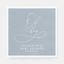 Oh Boy Dusty Blue Baby shower Servet