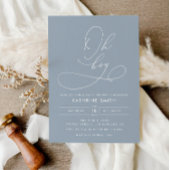 Oh Boy Dusty Blue baby shower uitnodiging