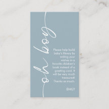 Oh Boy Dusty Blue Books voor Baby shower
