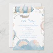 Oh Boy ! een lieve baby shower uitnodiging (Voorkant)