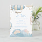 Oh Boy ! een lieve baby shower uitnodiging (Staand voorkant)