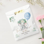 Oh Boy Elephant Baby shower Schattige Blue Balloon Bedankzakje (Gezegeld)