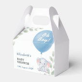 Oh Boy Elephant Balloon Eucalyptus Baby Shower Bedankdoosjes (Voorkant Zijde)