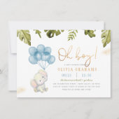 Oh Boy Elephant & Balloons Oerwoud baby shower Kaart (Voorkant)