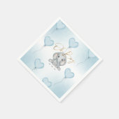 Oh Boy Elephant Blue Balloon Boy Baby shower Servet (Hoek)