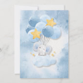 Oh Boy Elephant Eucalyptus Balloon Baby shower Kaart (Achterkant)