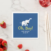 Oh Boy Elephant Navy Blue Baby shower Servetten (Insitu)
