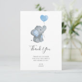 Oh Boy Elephant Waterverf Baby shower Bedankkaart (Staand voorkant)