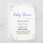 Oh Boy Eucalyptus Baby shower Uitnodiging (Voorkant)