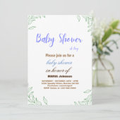 Oh Boy Eucalyptus Baby shower Uitnodiging (Staand voorkant)