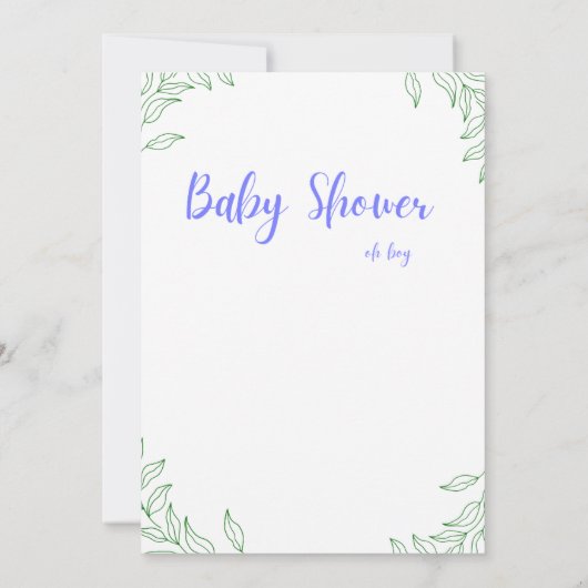 Oh Boy Eucalyptus Baby shower Uitnodiging (Achterkant)