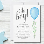 Oh Boy Eucalyptus Blauw Ballon Koppels Baby shower Kaart
