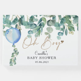 Oh Boy Eucalyptus Blue Balloon Baby shower Gastenboek