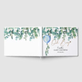 Oh Boy Eucalyptus Blue Balloon Baby shower Gastenboek (Volledig)