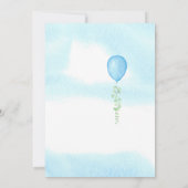 Oh Boy Eucalyptus Blue Balloon Baby shower Kaart (Achterkant)