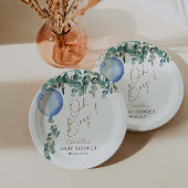 Oh Boy Eucalyptus Blue Balloon Baby shower Papieren Bordje