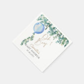 Oh Boy Eucalyptus Blue Balloon Baby shower Servet (Hoek)