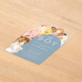 Oh Boy Farm Animals Shower Uitnodiging (Laagn)