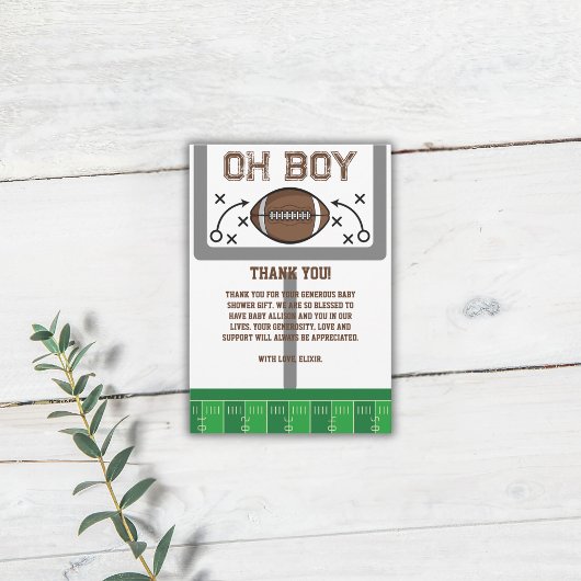 Oh Boy Football Baby shower Bedankkaart