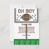 Oh Boy Football Baby shower Bedankkaart (Voorkant)