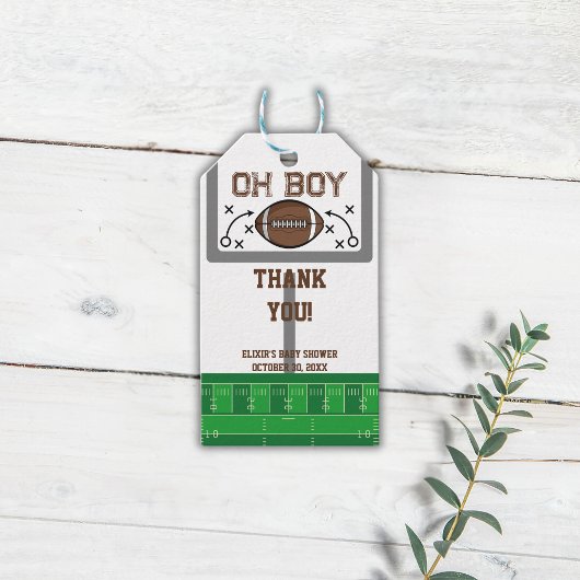 Oh Boy Football Baby shower Cadeaulabel