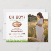Oh Boy Football Baby shower Foto Kaart (Voorkant)