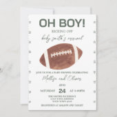 Oh Boy Football Baby Shower Kaart (Voorkant)