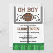 Oh Boy Football Baby shower Kaart (Voorkant)