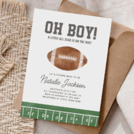 Oh Boy Football Baby shower Kaart