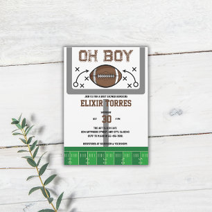 Oh Boy Football Baby shower Kaart