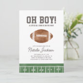 Oh Boy Football Baby shower Kaart (Staand voorkant)