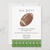 Oh Boy football baby shower uitnodiging (Voorkant)