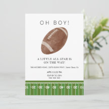 Oh Boy football baby shower uitnodiging