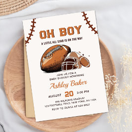 Oh Boy Football Baby shower Uitnodiging