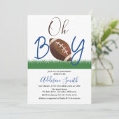 Oh Boy Football Baby shower Uitnodiging (Staand voorkant)