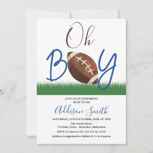 Oh Boy Football Baby shower Uitnodiging