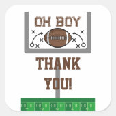 Oh Boy Football Baby shower Vierkante Sticker (Voorkant)