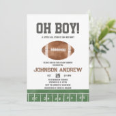 Oh Boy Football Boy Baby shower Kaart (Staand voorkant)