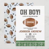 Oh Boy Football Boy Baby shower Kaart (Voorkant / Achterkant)