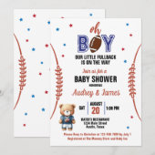 Oh Boy Football Theme Baby Shower Kaart (Voorkant / Achterkant)