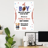 Oh Boy Football Theme Baby shower Poster (Thuiskantoor)