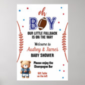 Oh Boy Football Theme Baby shower Poster (Voorkant)