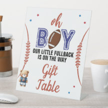 Oh Boy Football Theme Pedestal Sign