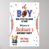 Oh Boy Football Theme Verjaardag Poster (Voorkant)